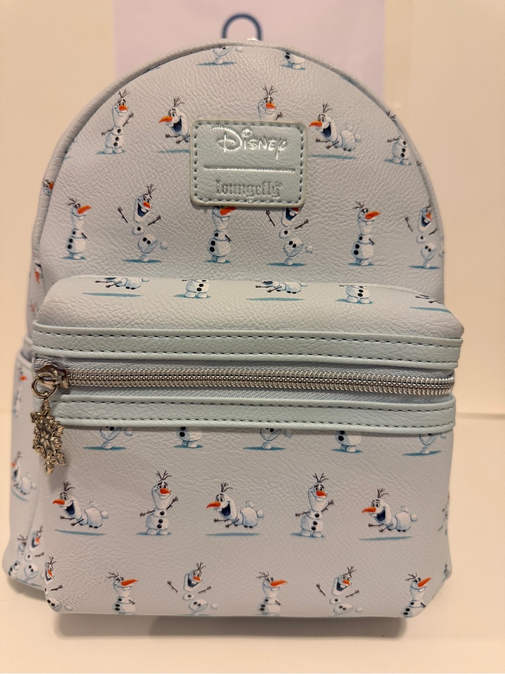Disney Loungefly Frozen Olaf Backpack -Print in Light Blue - Picture 2 of 8